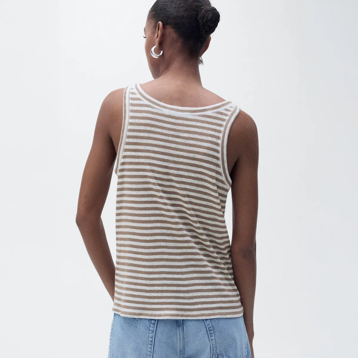 MANGO - Top Tirantes Lino Mujer Mango