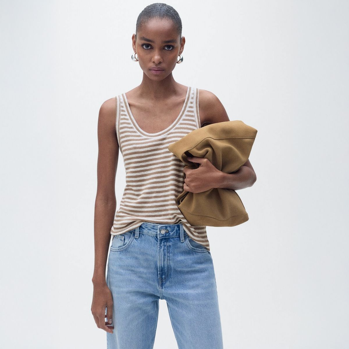 MANGO - Top Tirantes Lino Mujer Mango