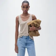 MANGO - Top Tirantes Lino Mujer