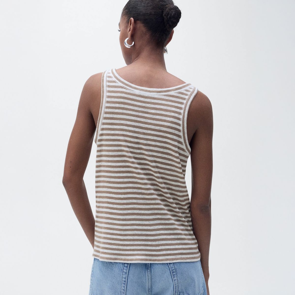 MANGO - Top Tirantes Lino Mujer Mango