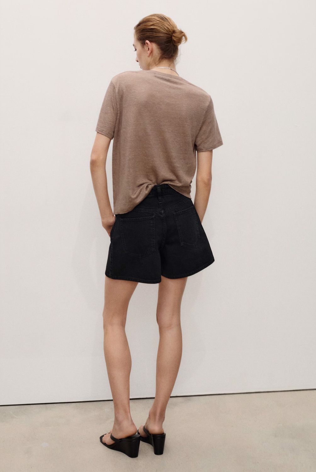 MANGO - Shorts Denim Rectos Tiro Alto Mujer Mango