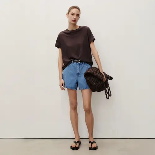 MANGO - Shorts Vaqueros Tiro Alto Mujer