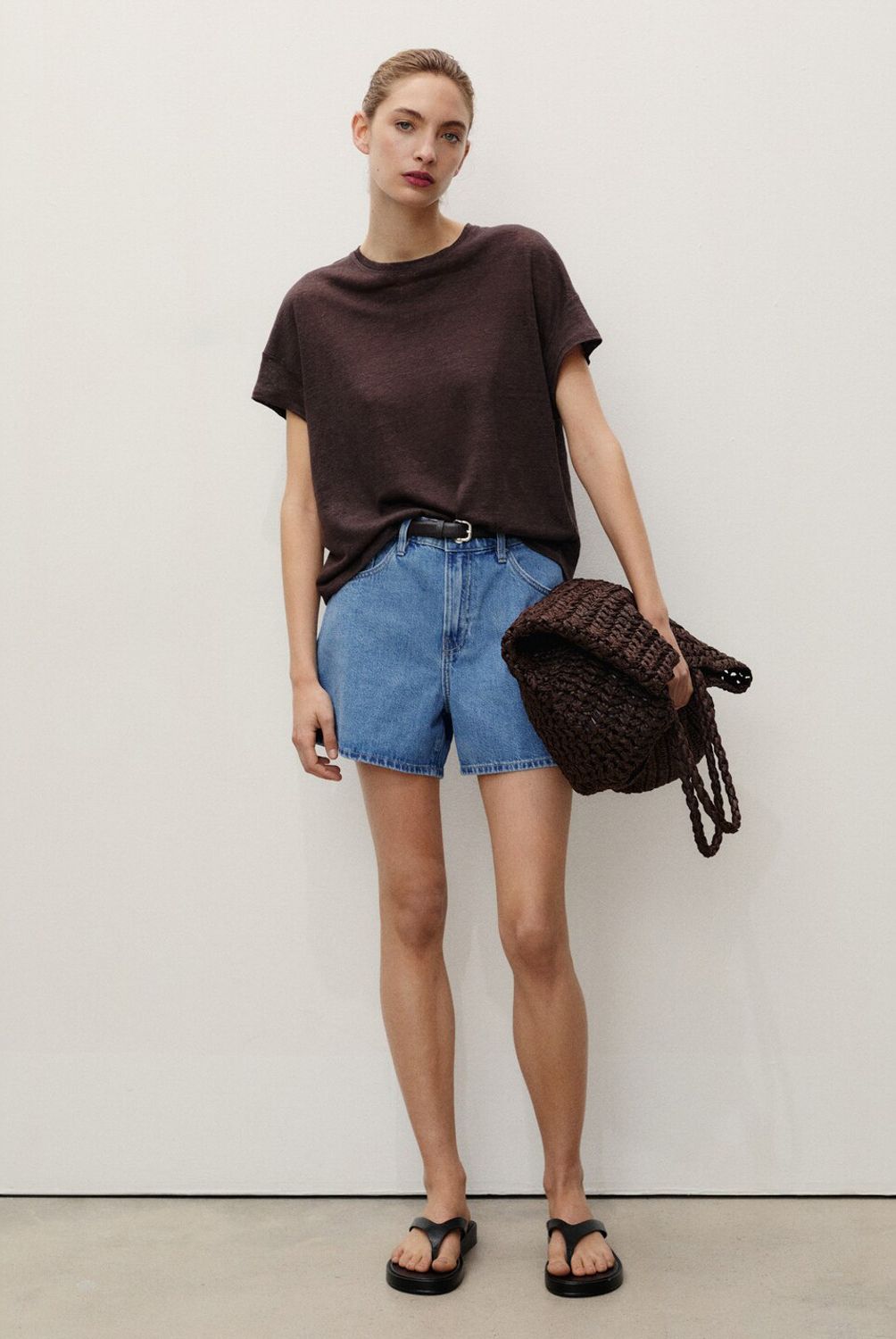 MANGO - Shorts Vaqueros Tiro Alto Mujer Mango