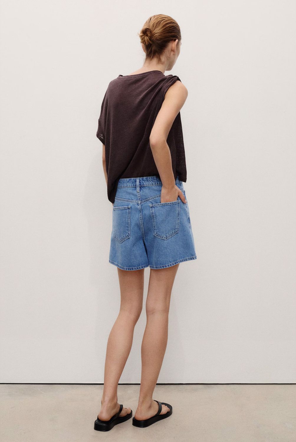MANGO - Shorts Vaqueros Tiro Alto Mujer Mango