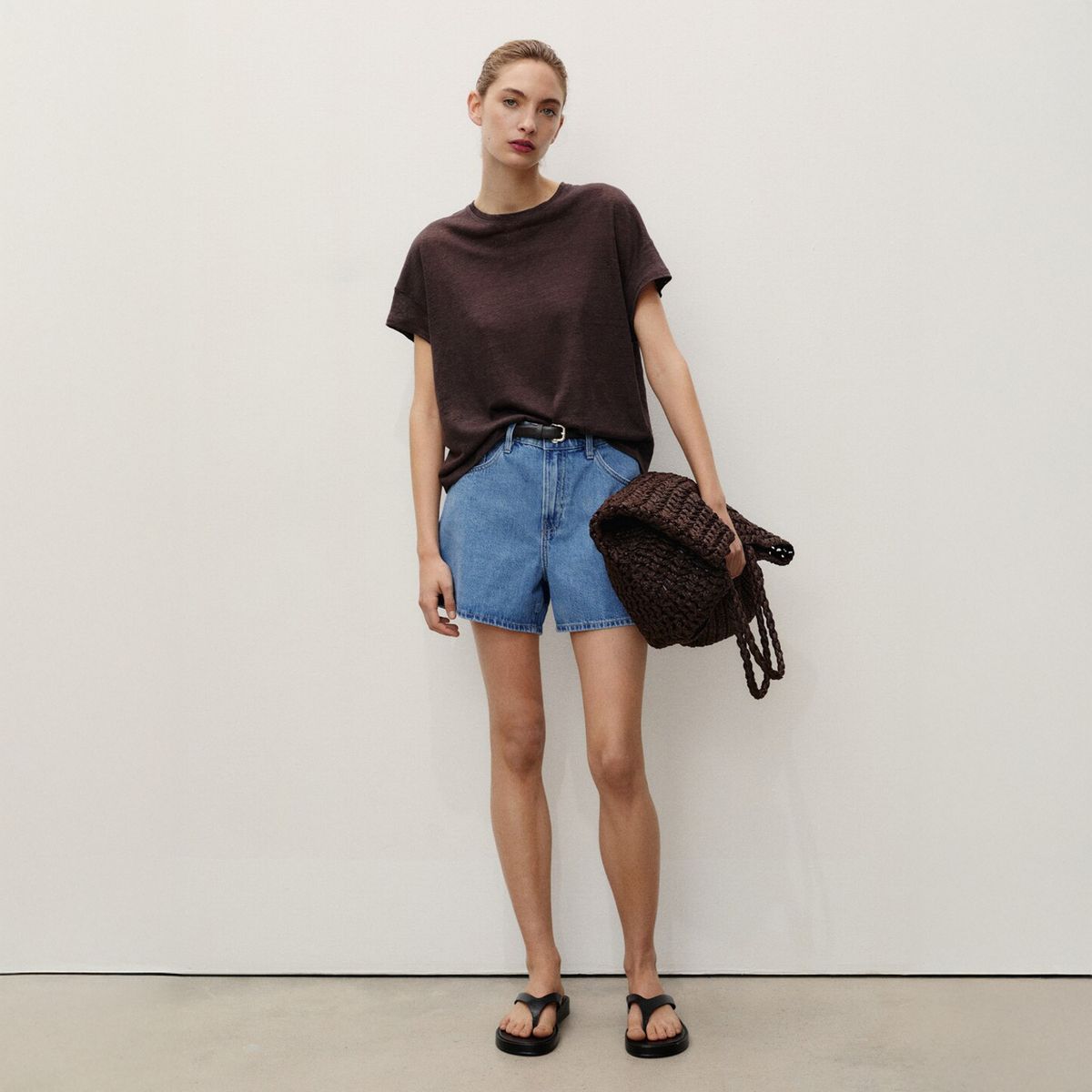 MANGO - Short Vaqueros Tiro Alto Mujer Mango