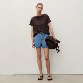 MANGO - Shorts Vaqueros Tiro Alto Mujer