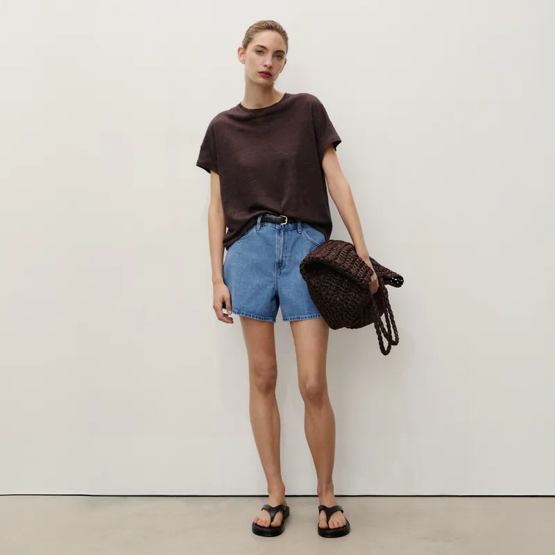 MANGO - Shorts Vaqueros Tiro Alto Mujer Mango
