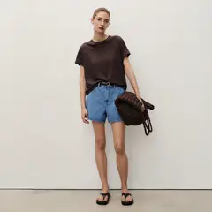 MANGO - Shorts Vaqueros Tiro Alto Mujer