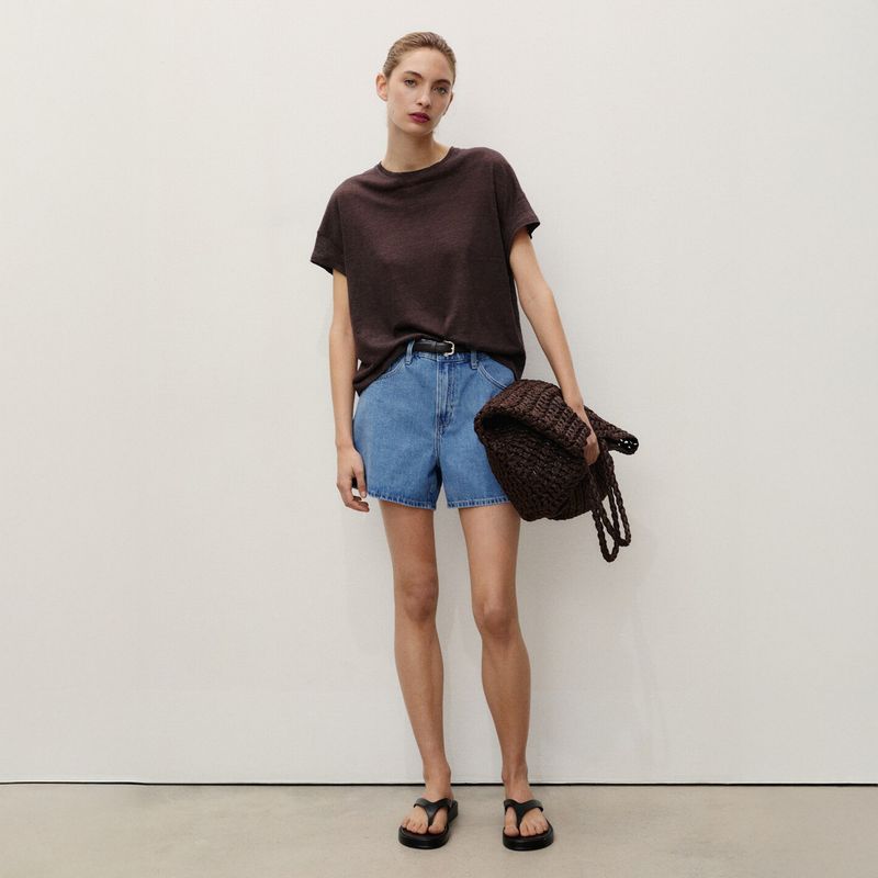 MANGO - Shorts Vaqueros Tiro Alto Mujer Mango