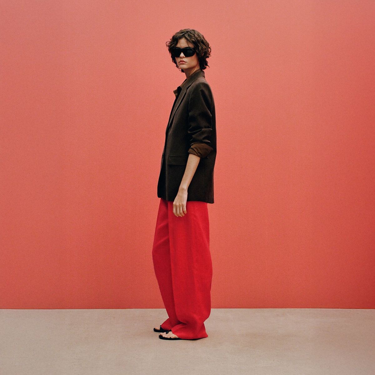 MANGO - Pantalón Traje Recto Lino Mujer Mango