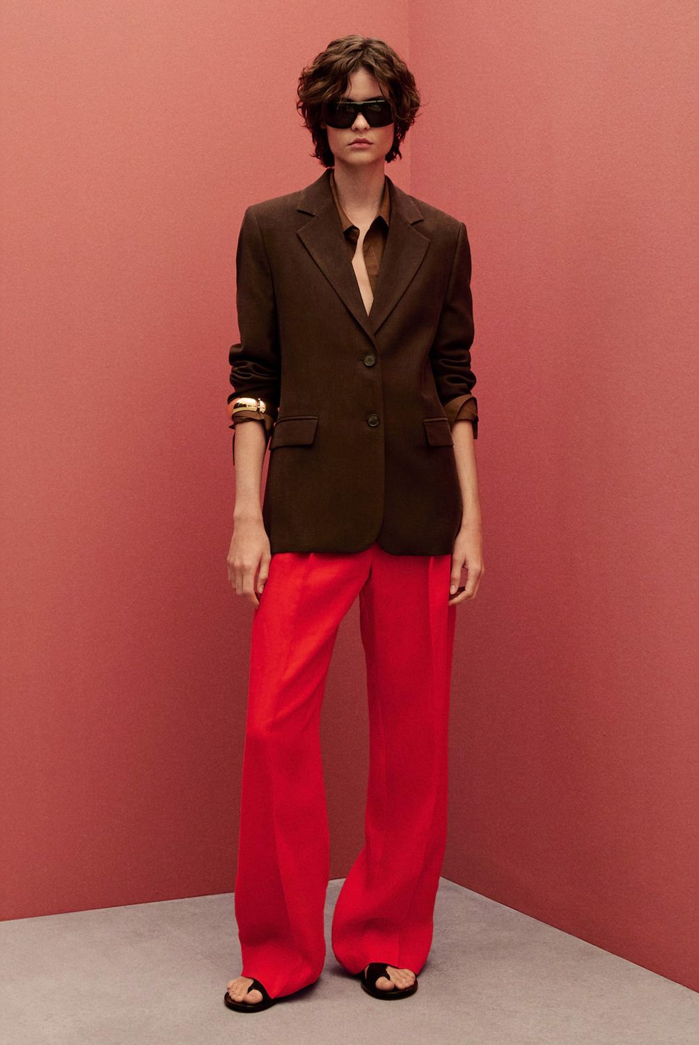 MANGO - Pantalón Traje Recto Lino Mujer Mango