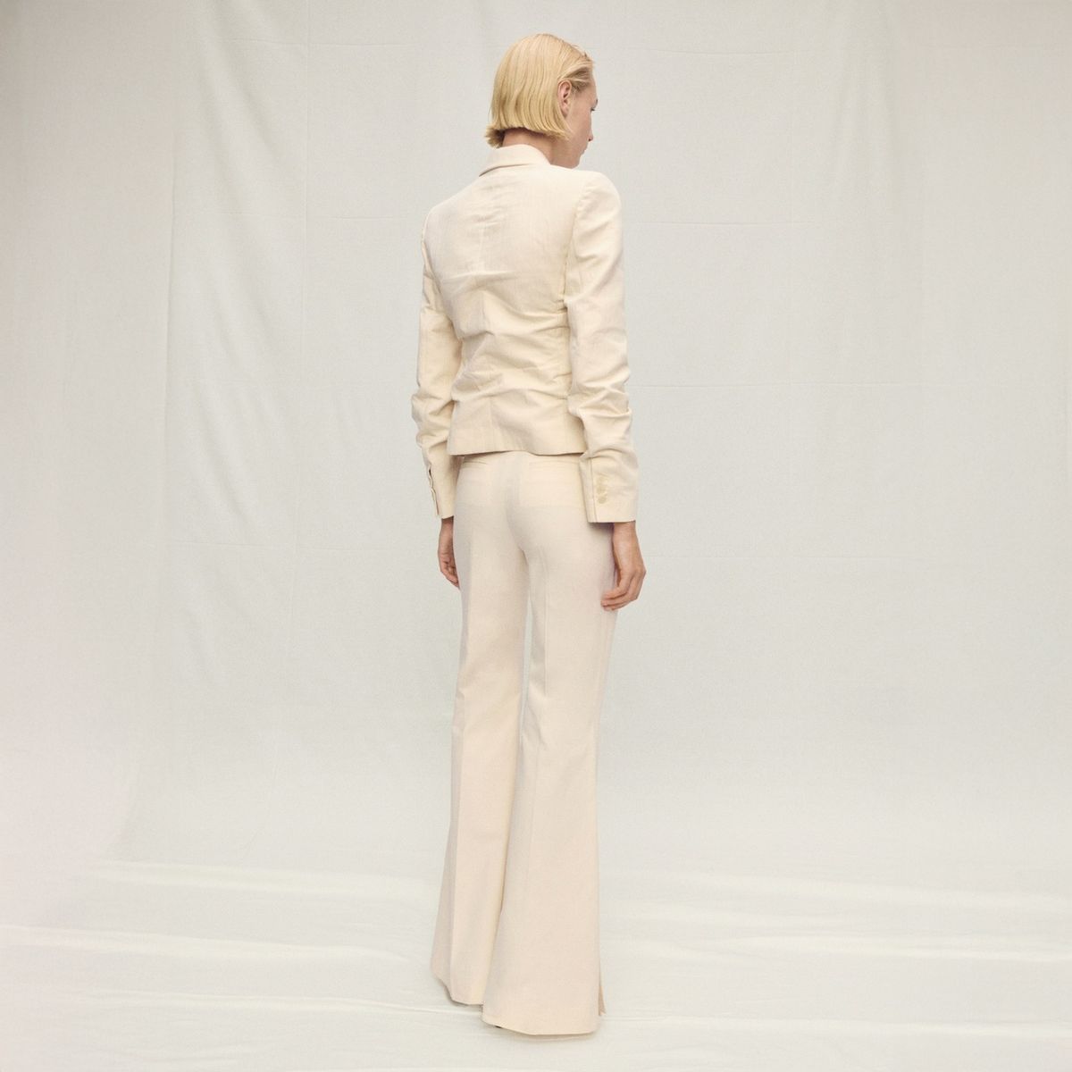 MANGO - Pantalón Traje Wideleg Algodón Mujer Mango