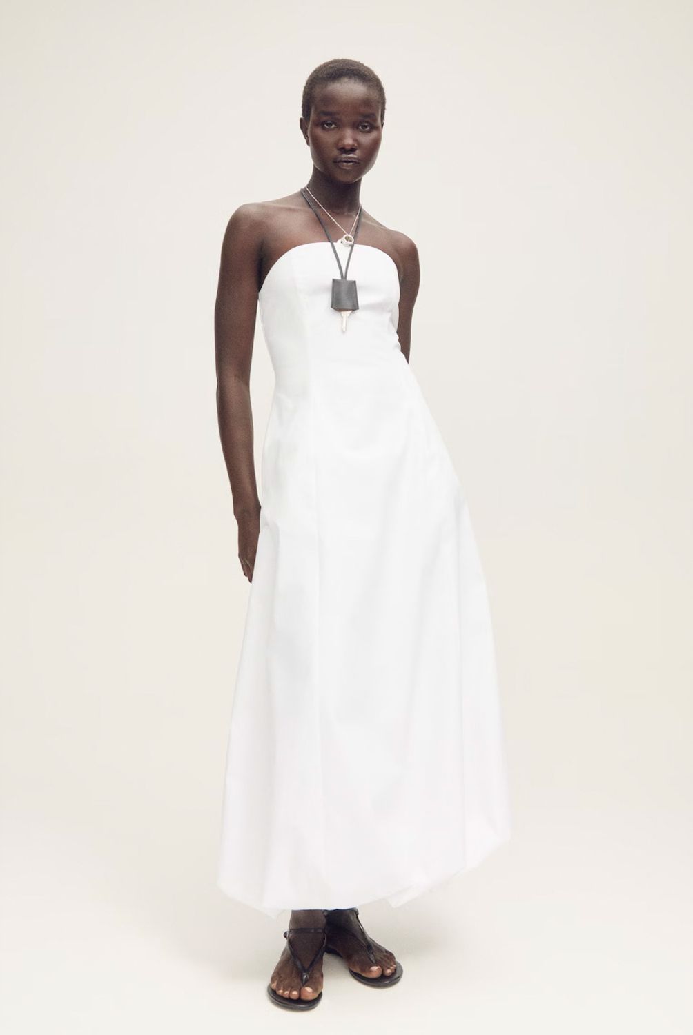 MANGO - Vestido Palabra De Honor Bajo Abullonado Mujer Mango