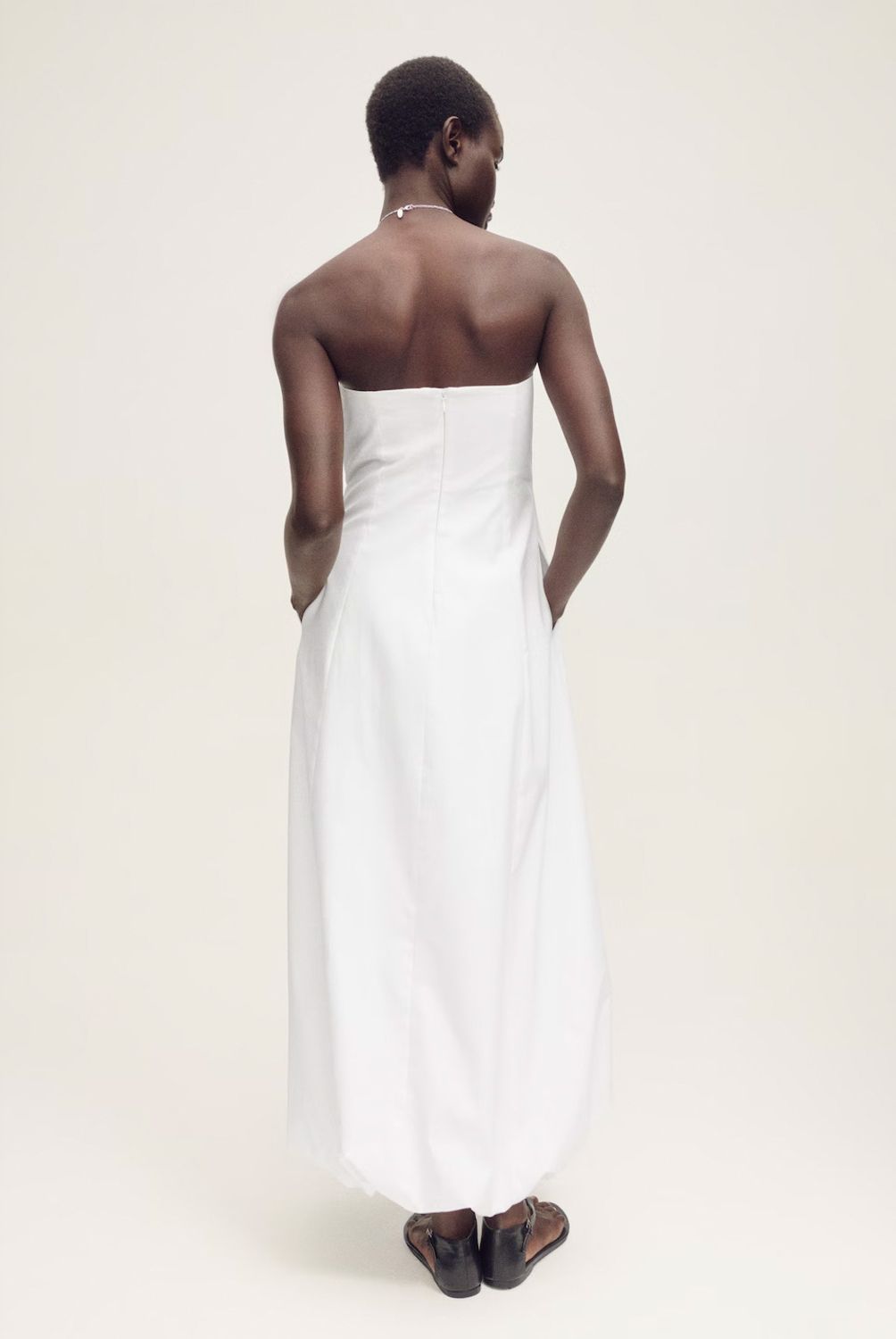 MANGO - Vestido Palabra De Honor Bajo Abullonado Mujer Mango