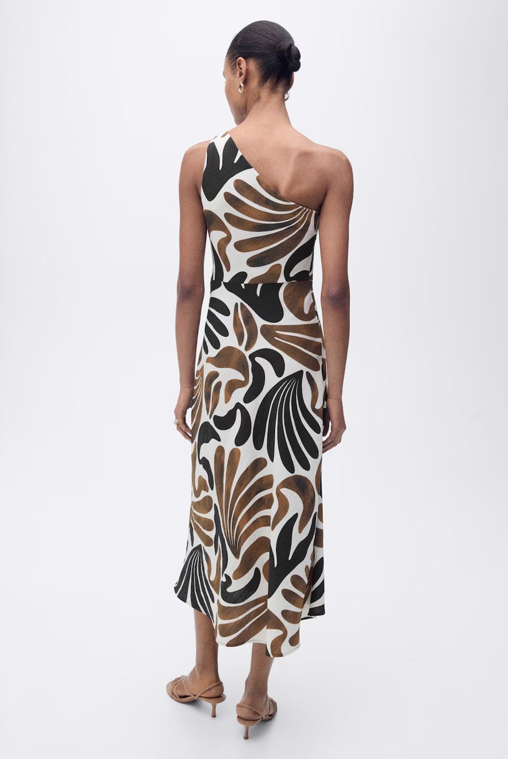 MANGO - Vestido Cuello Asimétrico Estampado Mujer Mango