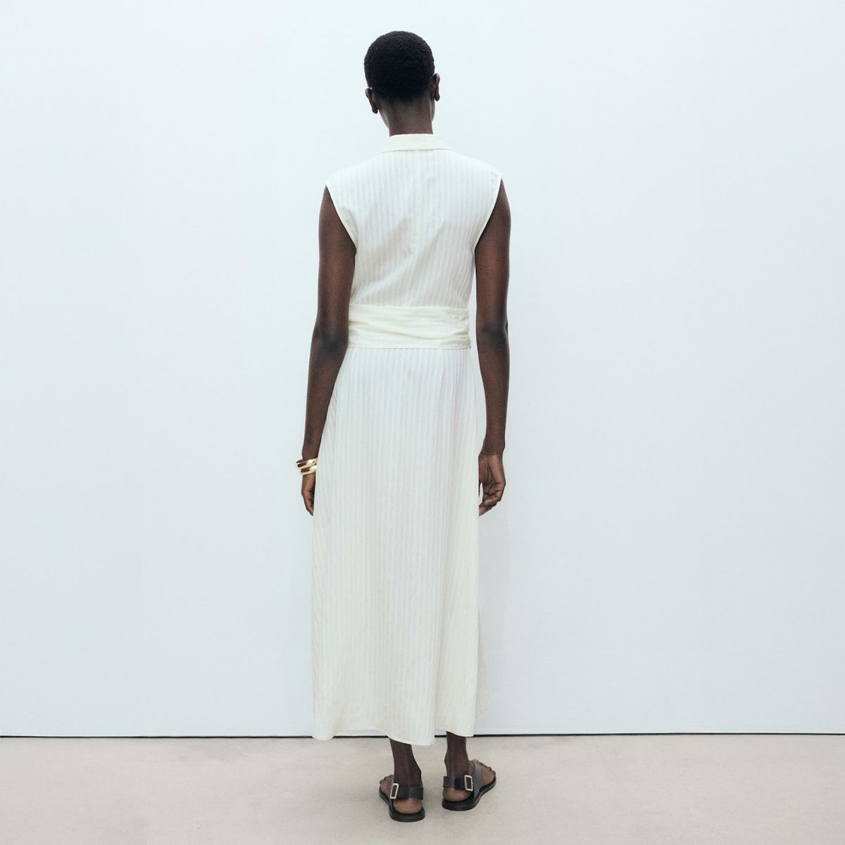 MANGO - Vestido Camisero Lazo Mujer Mango