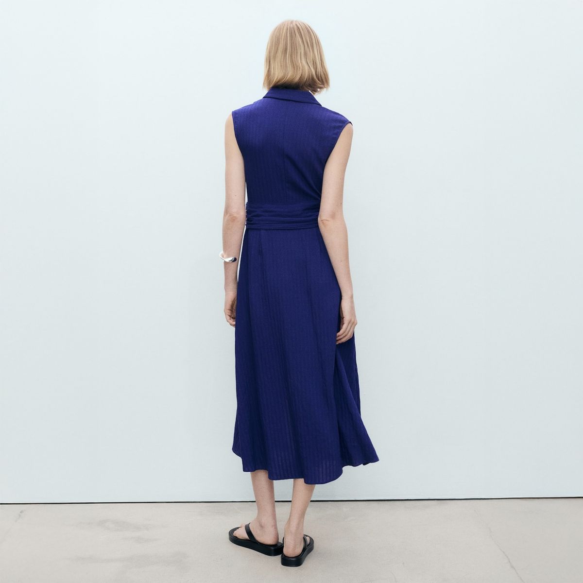 MANGO - Vestido Camisero Lazo Mujer Mango