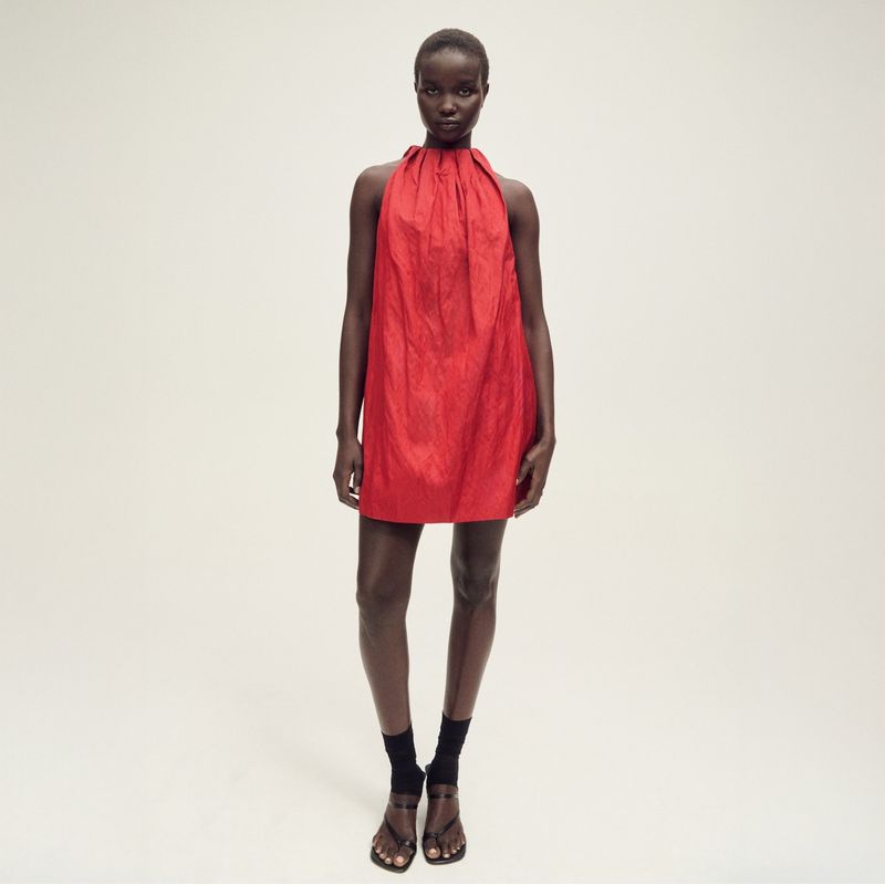 MANGO - Vestido Halter Detalle Lazo Mujer Mango