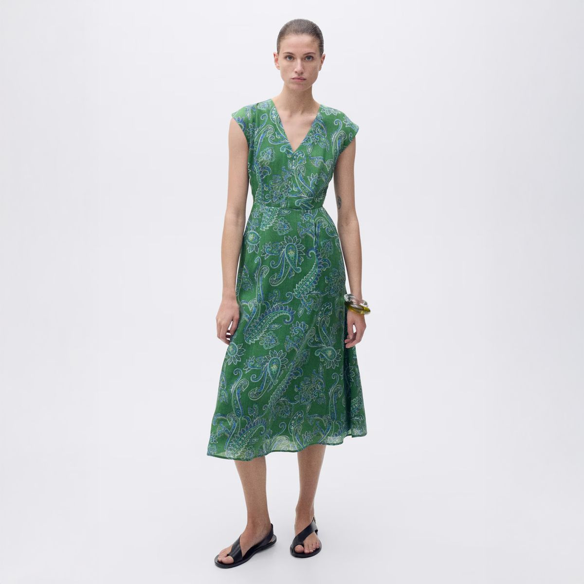 MANGO - Vestido Ramio Paisley Mujer Mango