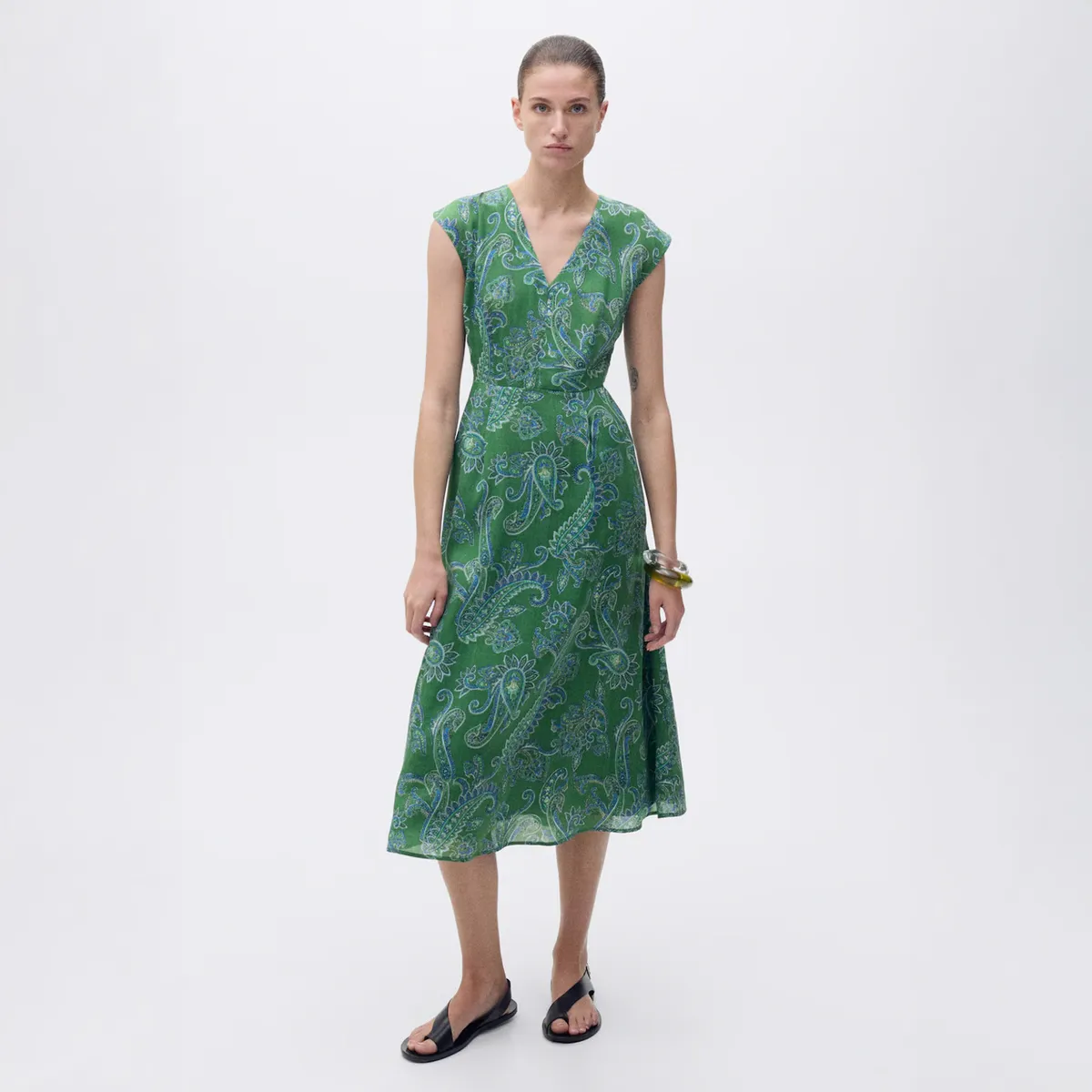 MANGO - Vestido Ramio Paisley Mujer Mango