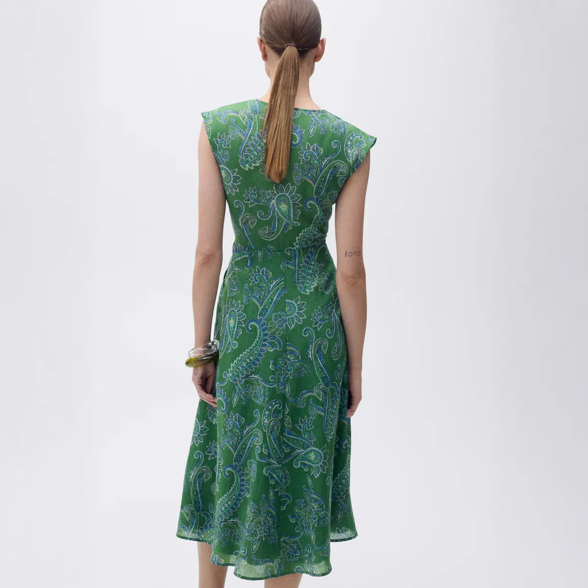 MANGO - Vestido Ramio Paisley Mujer Mango