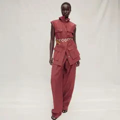 MANGO - Chaleco Traje Efecto Arrugado Bolsillos Mujer
