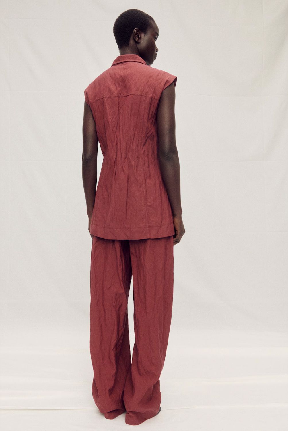 MANGO - Chaleco Traje Efecto Arrugado Bolsillos Mujer Mango