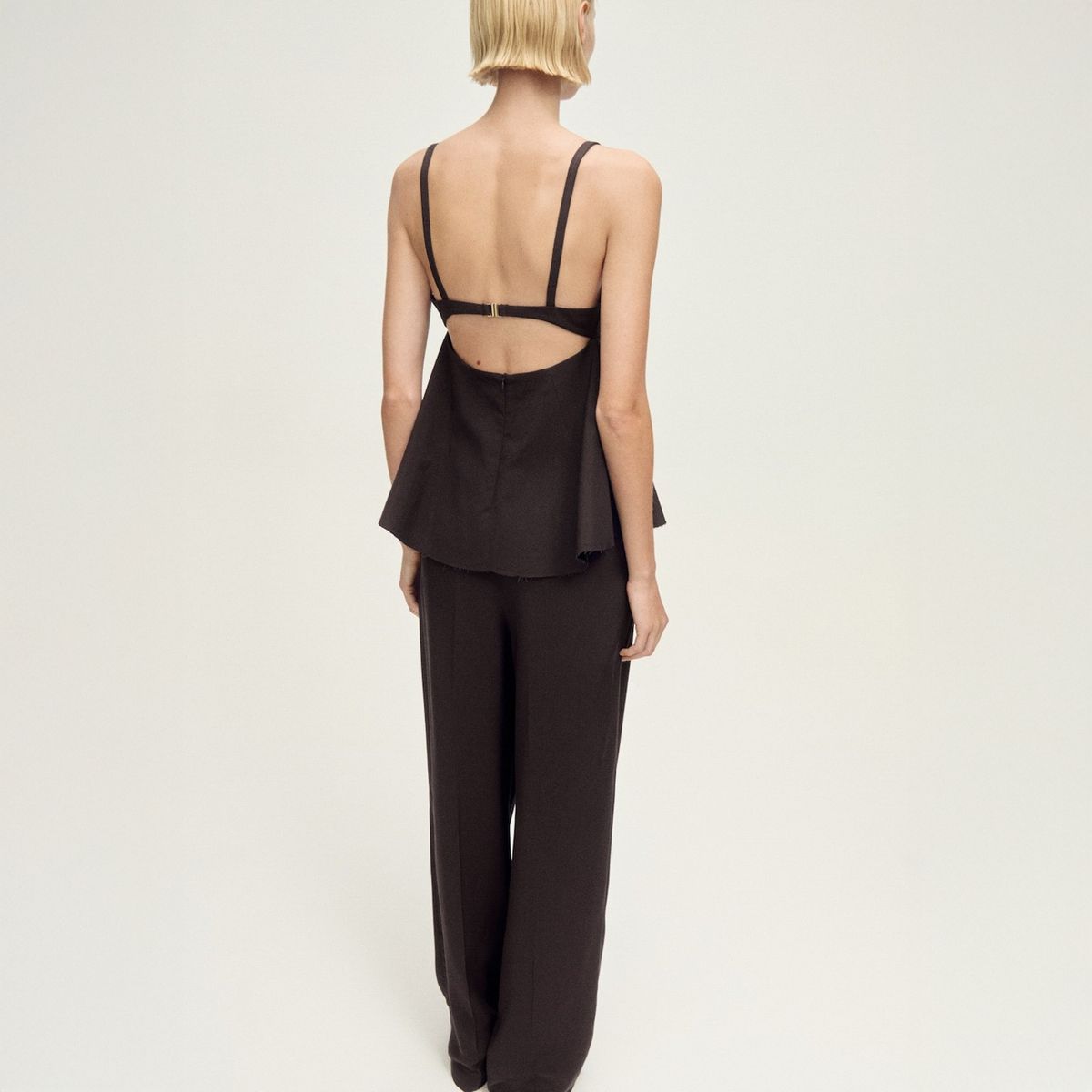 MANGO - Top Volante Espalda Abierta Mujer Mango