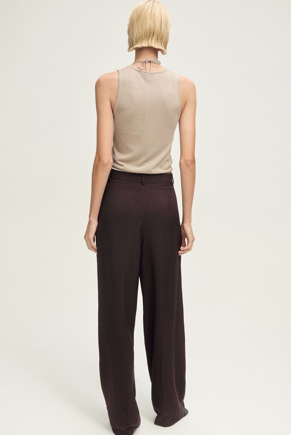 MANGO - Pantalón Pinzas Wideleg Mujer Mango
