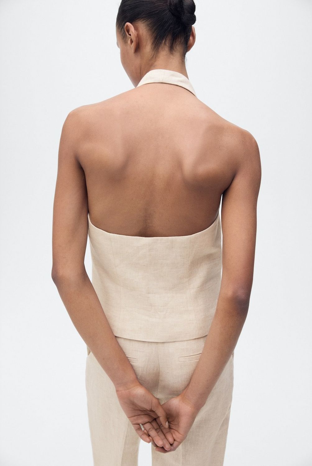 MANGO - Chaleco Traje Lino Mujer Mango