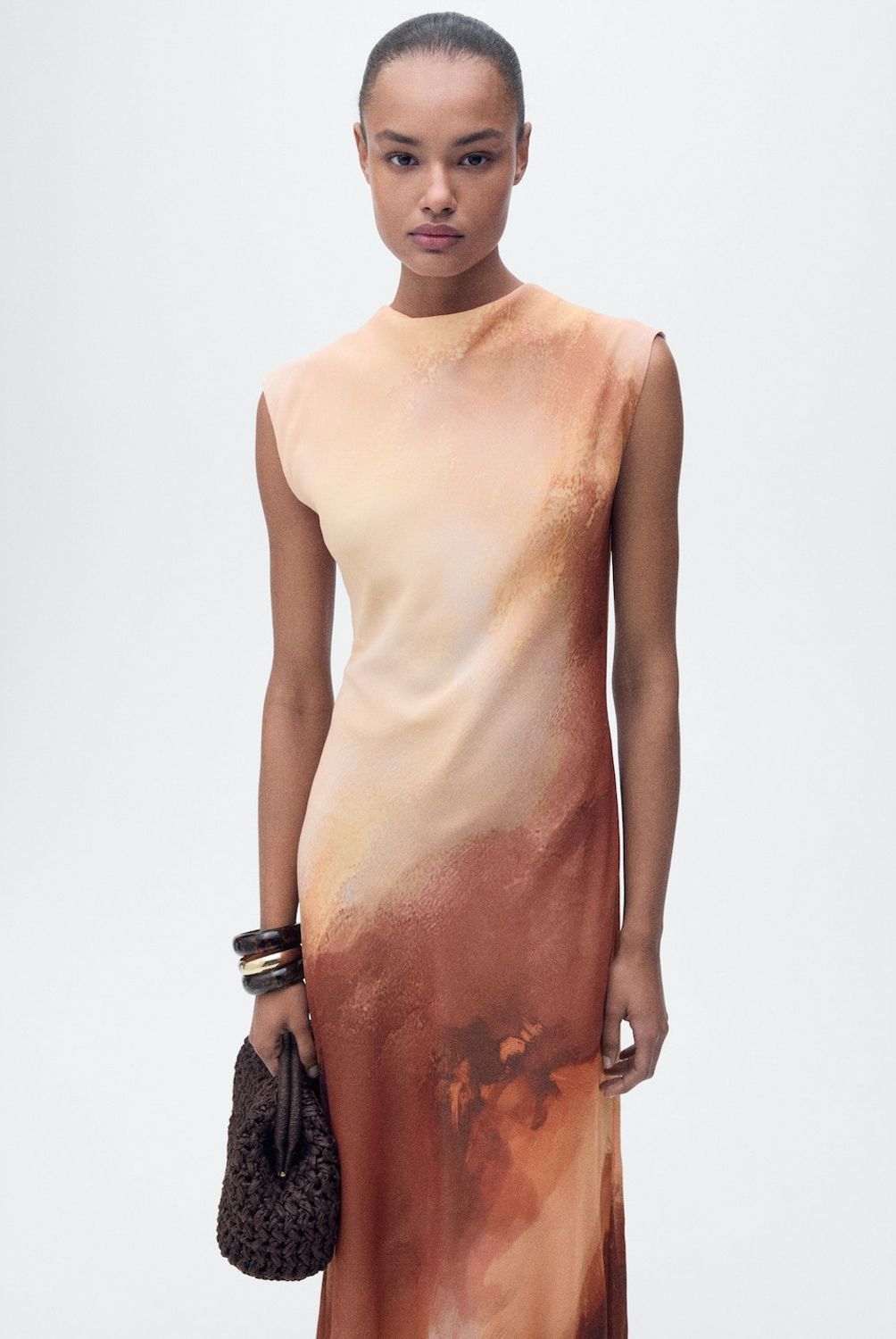 MANGO - Vestido Largo Degradado Mujer Mango