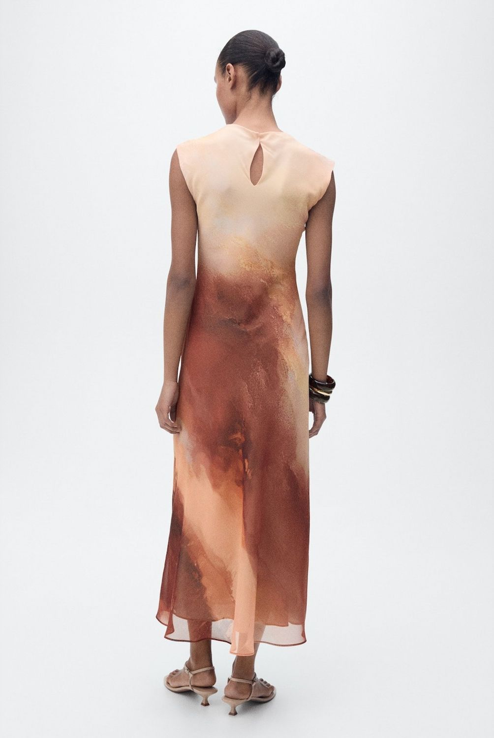 MANGO - Vestido Largo Degradado Mujer Mango