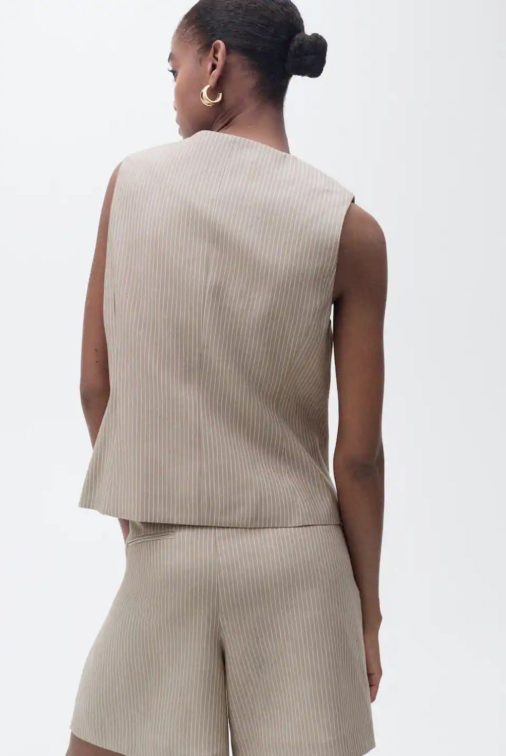 MANGO - Chaleco Traje Lyocell Rayas Mujer Mango