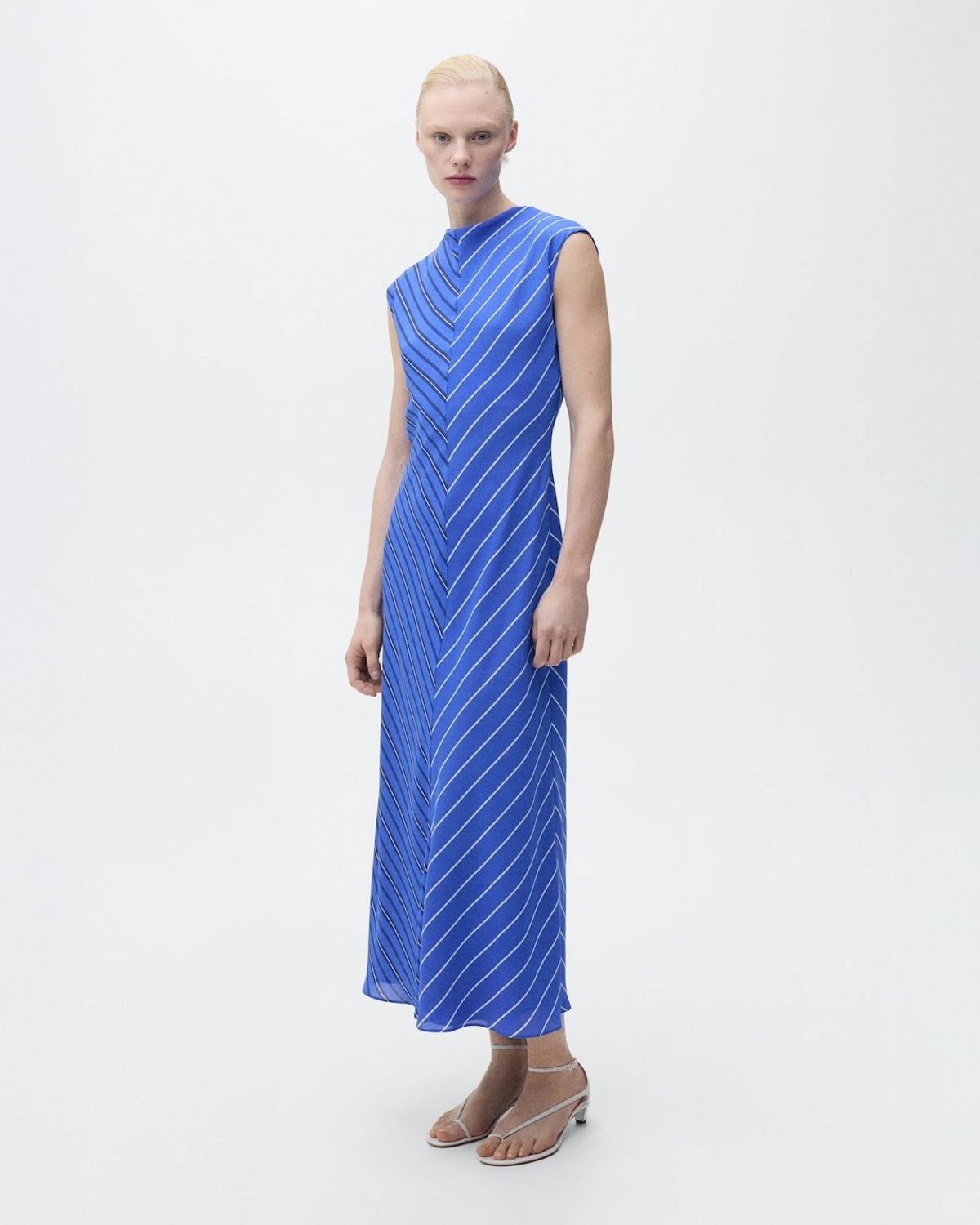 MANGO Vestido Evasé Rayas Combinadas Mujer Mango