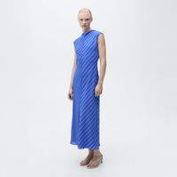 Vestido Evasé Rayas Combinadas Mujer