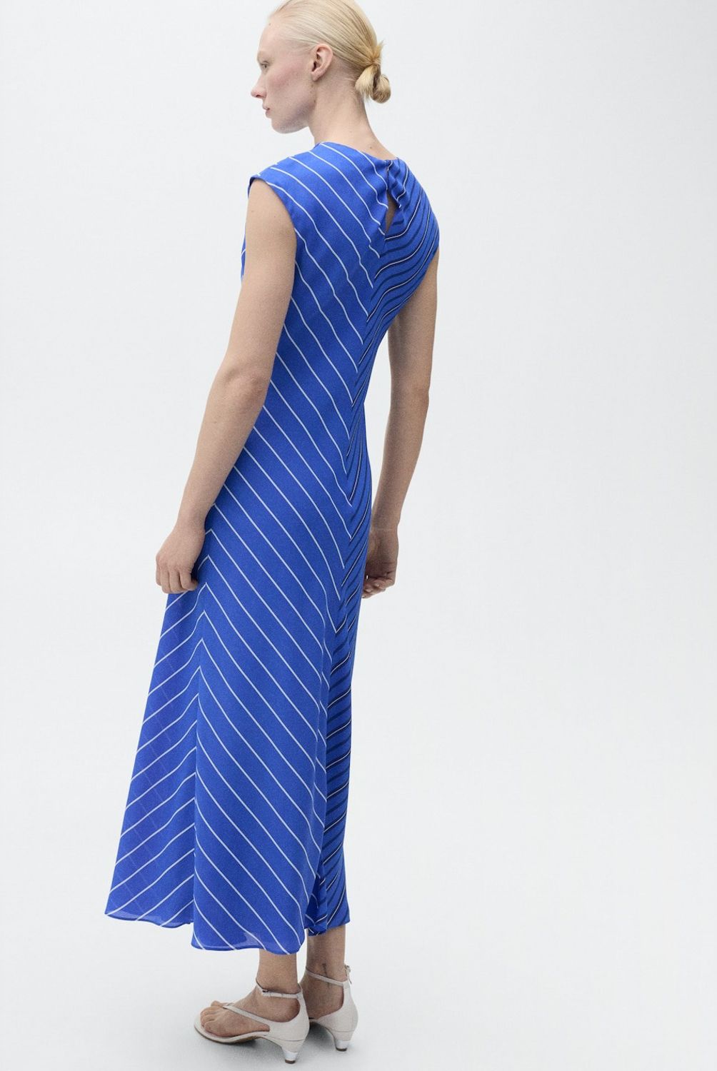 MANGO - Vestido Evasé Rayas Combinadas Mujer Mango