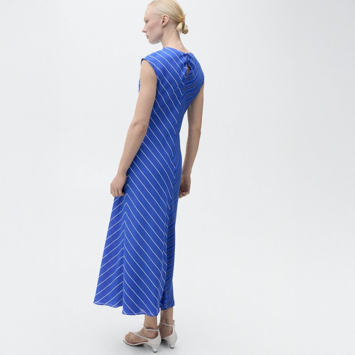 MANGO - Vestido Evasé Rayas Combinadas Mujer Mango