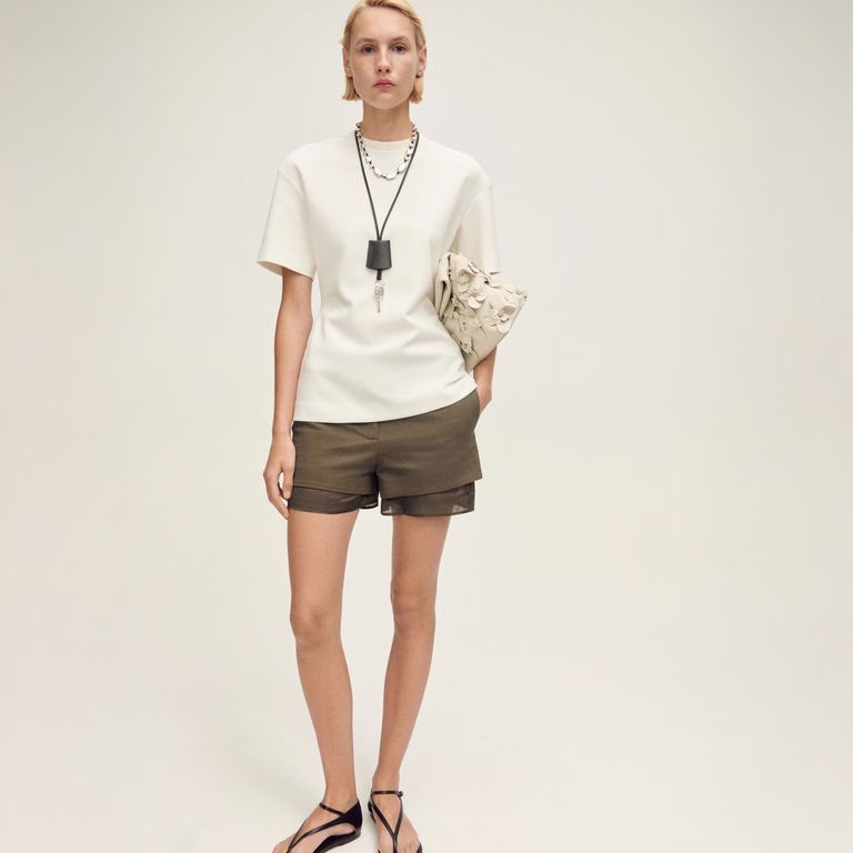 MANGO Shorts Lino Mujer