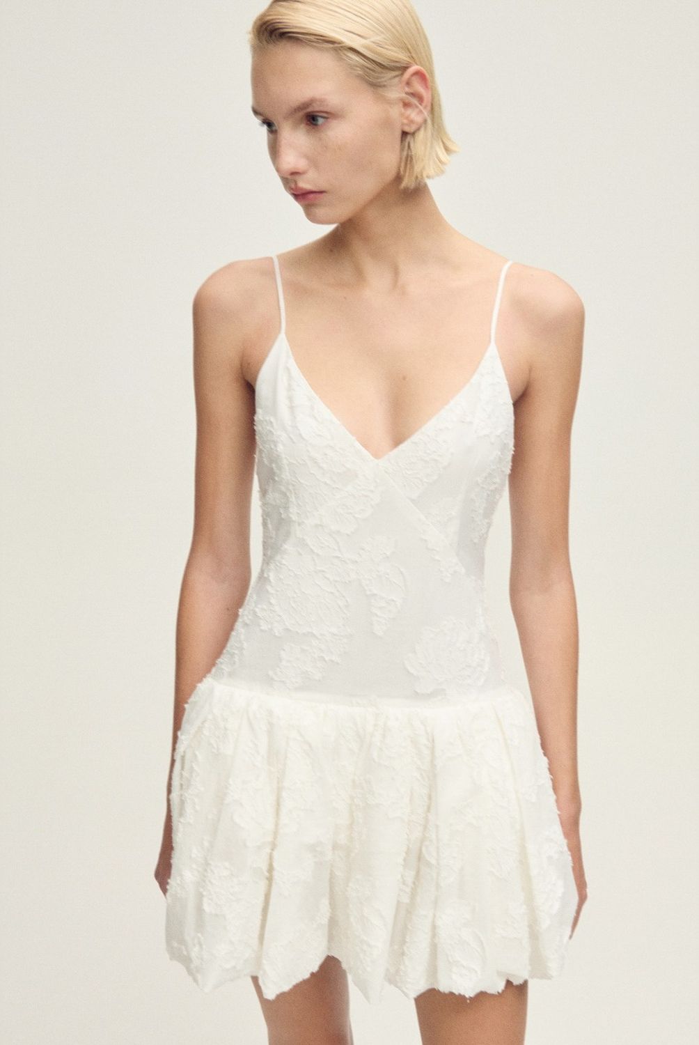 MANGO - Vestido Globo Textura Mujer Mango