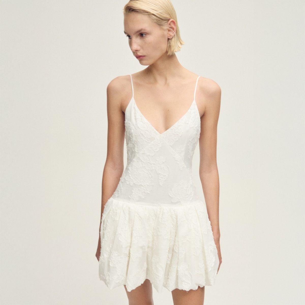 MANGO - Vestido Globo Textura Mujer Mango