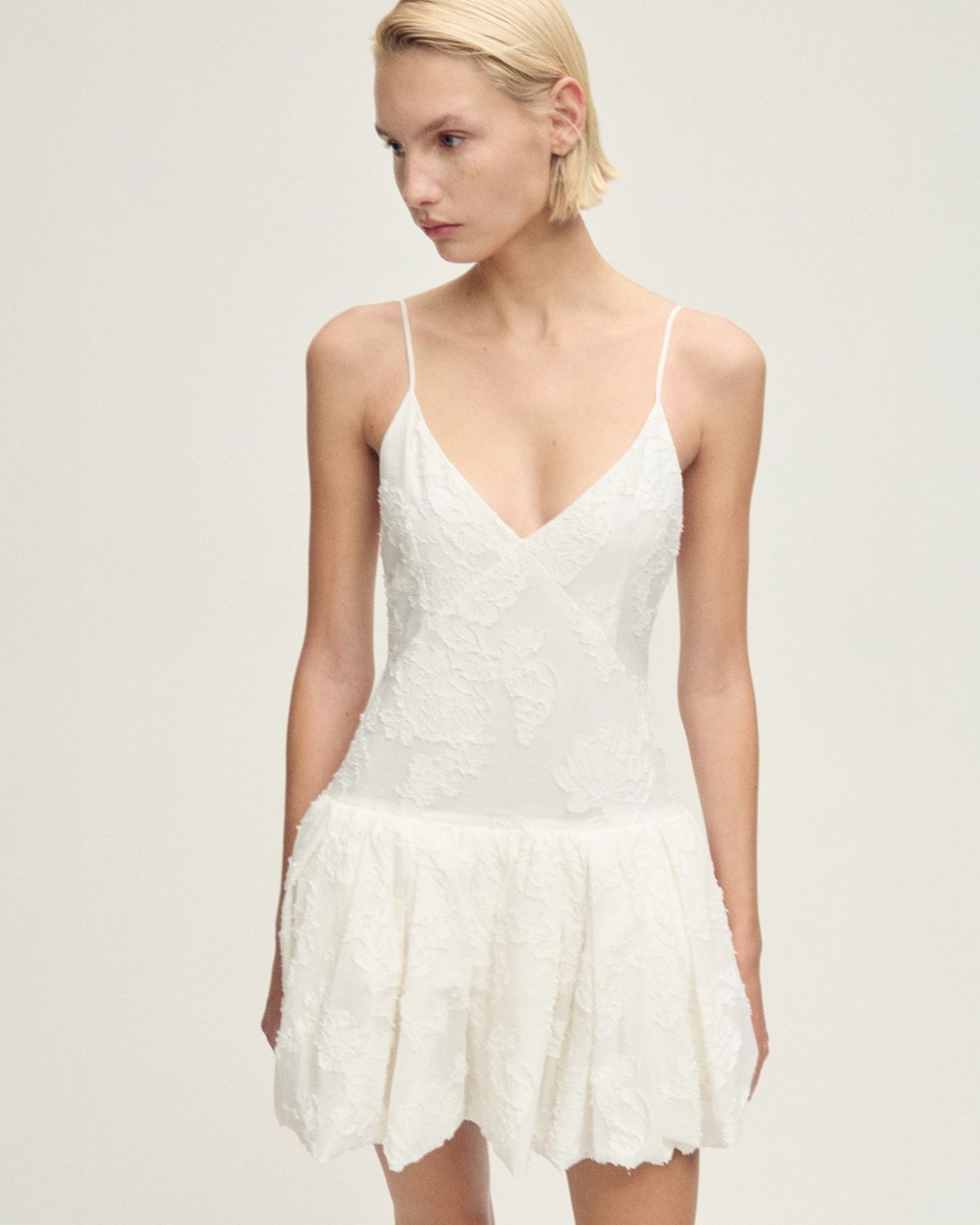 Vestido Blanco Mango Vestidos Casual MANGO Vestido Globo Textura