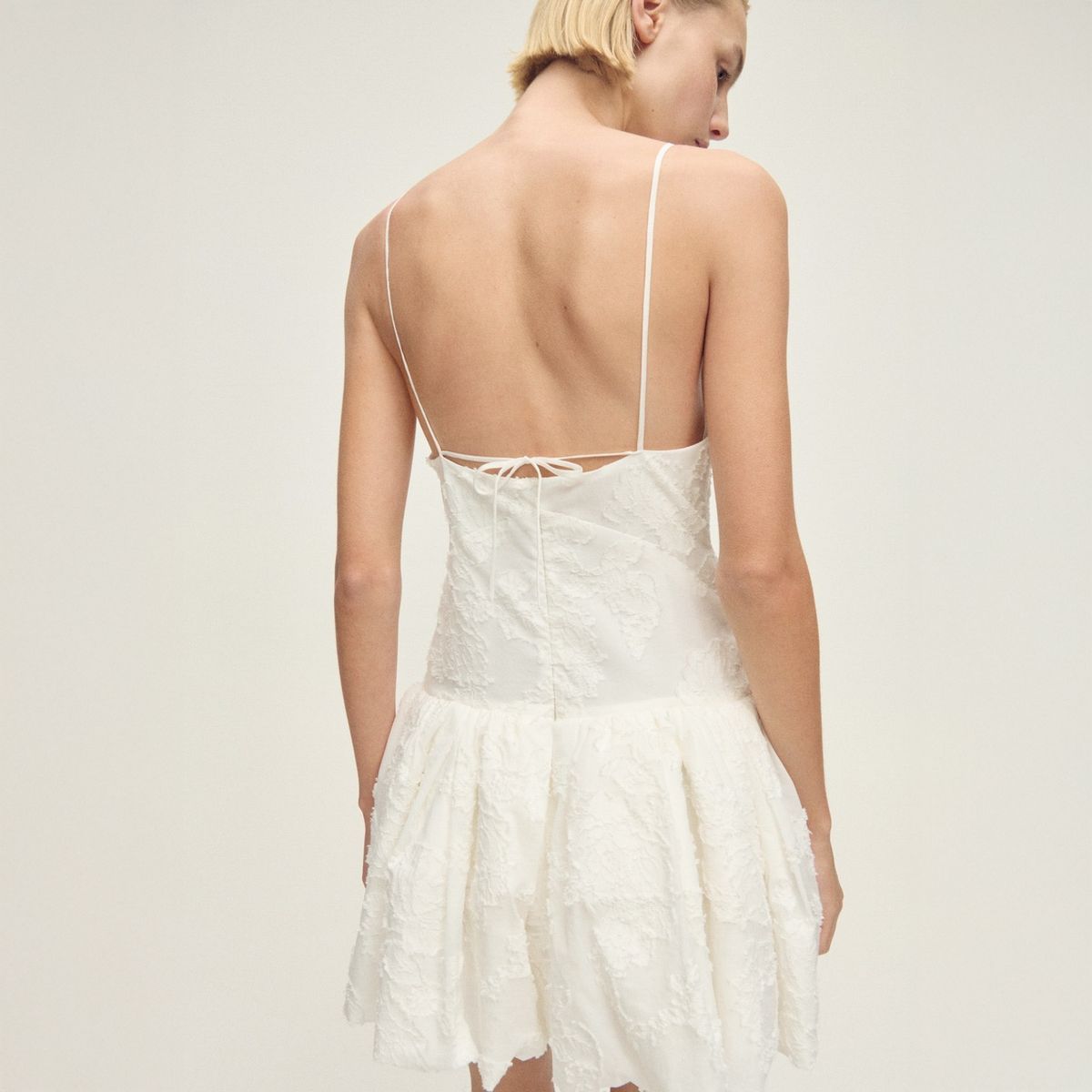 MANGO - Vestido Globo Textura Mujer Mango