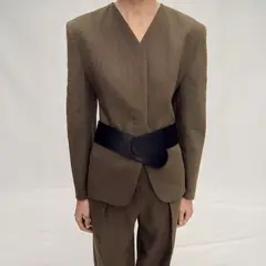 MANGO - Blazer Traje Lino Sin Costuras Mujer