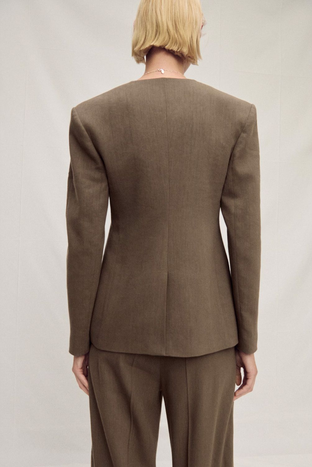 MANGO - Blazer Traje Lino Sin Costuras Mujer Mango