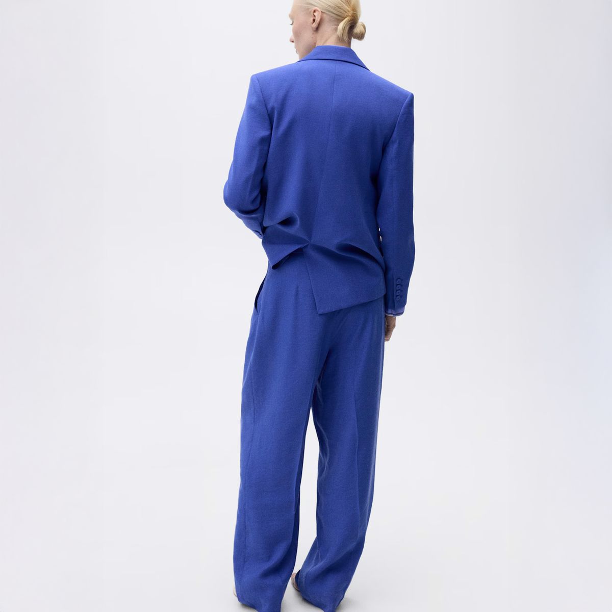 MANGO - Pantalón Traje Wideleg Pinzas Mujer Mango