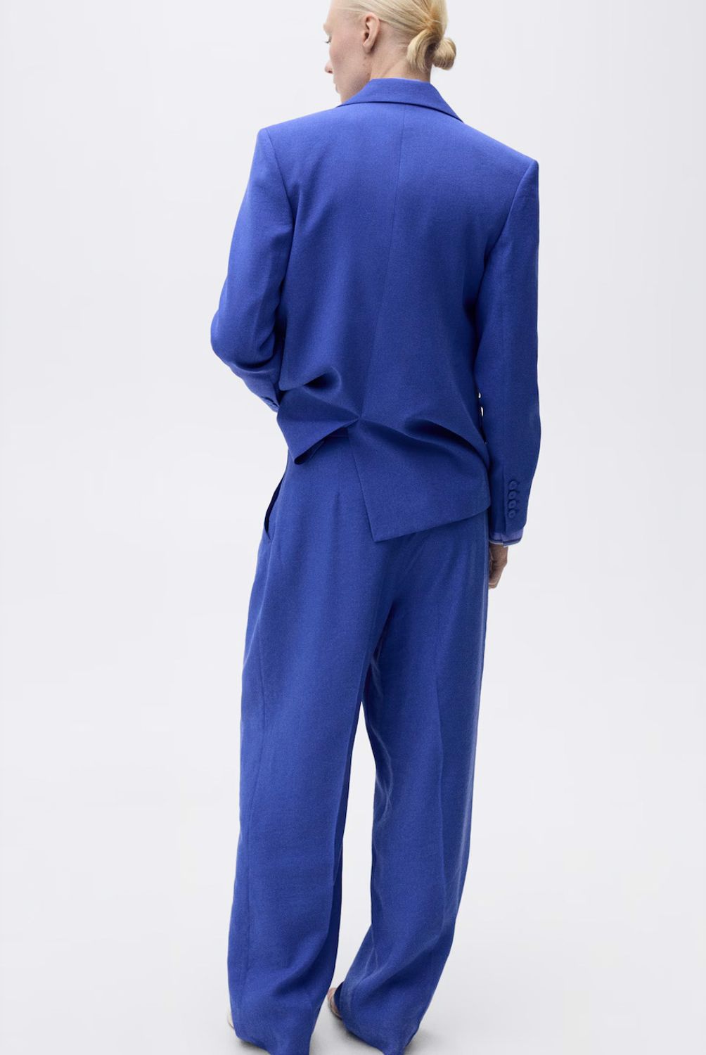 MANGO - Pantalón Traje Wideleg Pinzas Mujer Mango