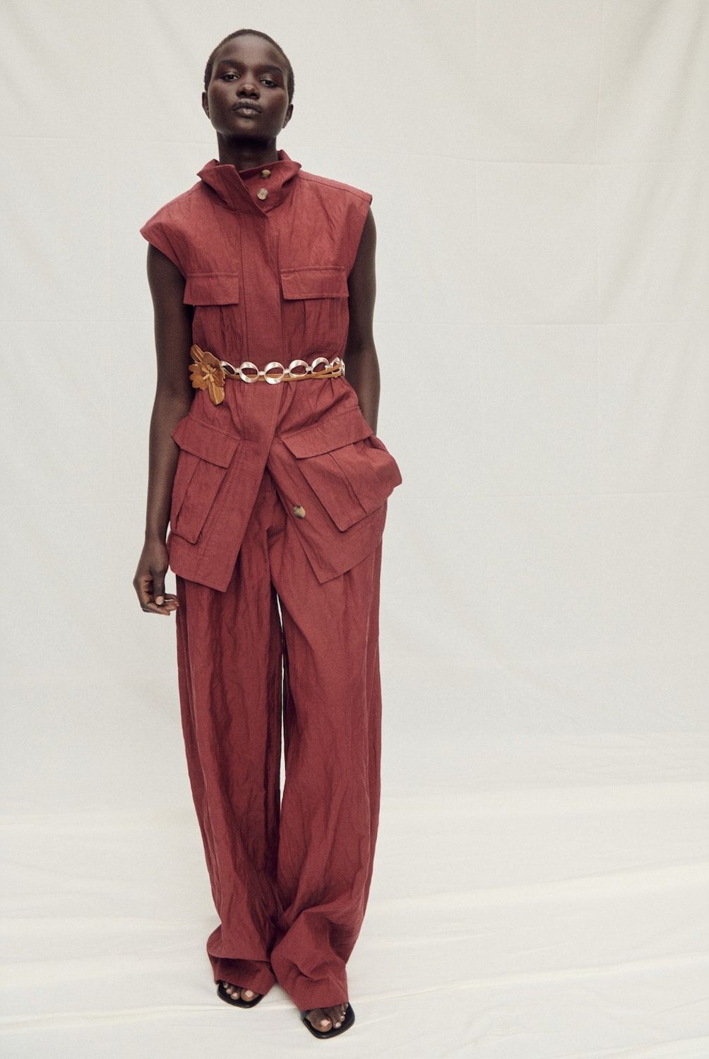 MANGO - Pantalón Traje Wideleg Efecto Arrugado Mujer Mango