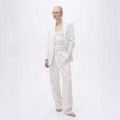 MANGO - Pantalón Traje Rayas Mujer