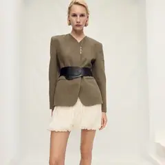MANGO - Falda Ramio Globo Mujer