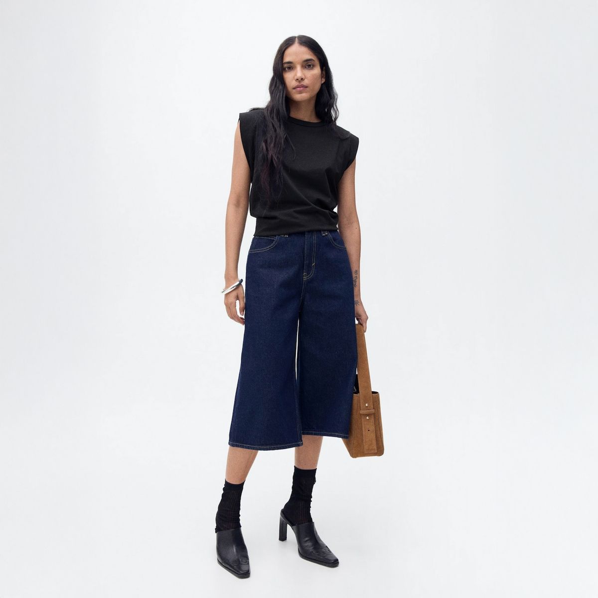 MANGO - Polera Algodón Manga Corta Mujer Mango